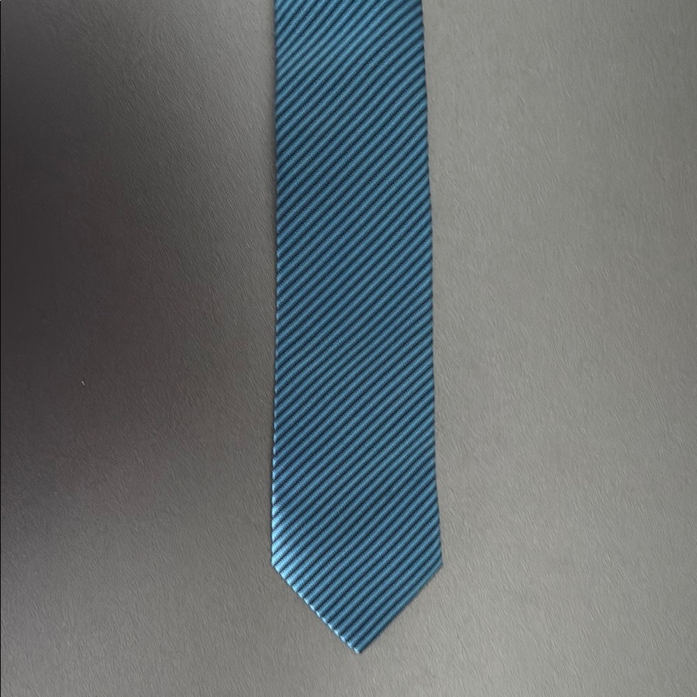 HUGO Blue Tie with Subtle Texture and Standard Width